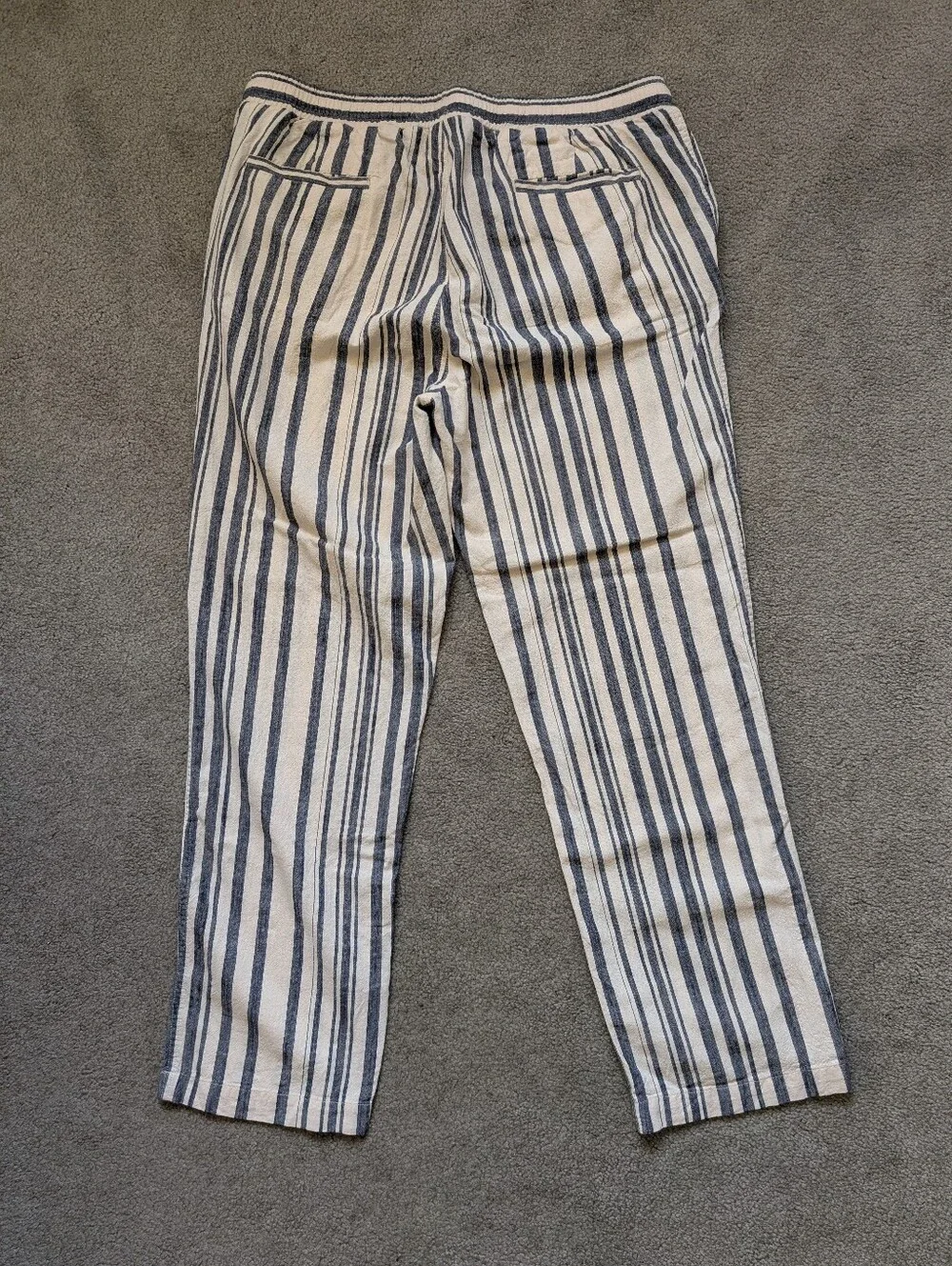 Corridor NY Stripe Drawstring Cotton Cream/Gray Pants (M) |